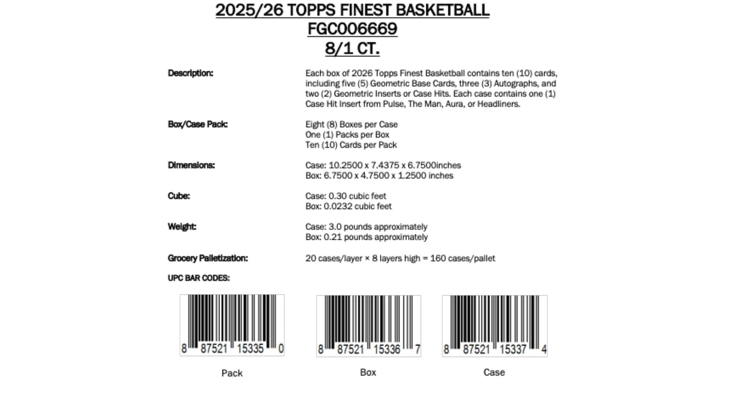 Topps Finest Basketball 2025/26 - Breakers Delight Box