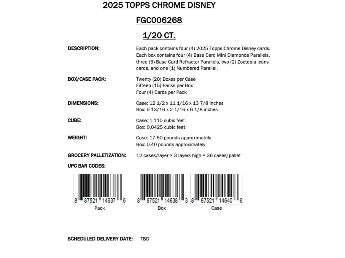 Topps Chrome Disney 2025 - Mega Box
