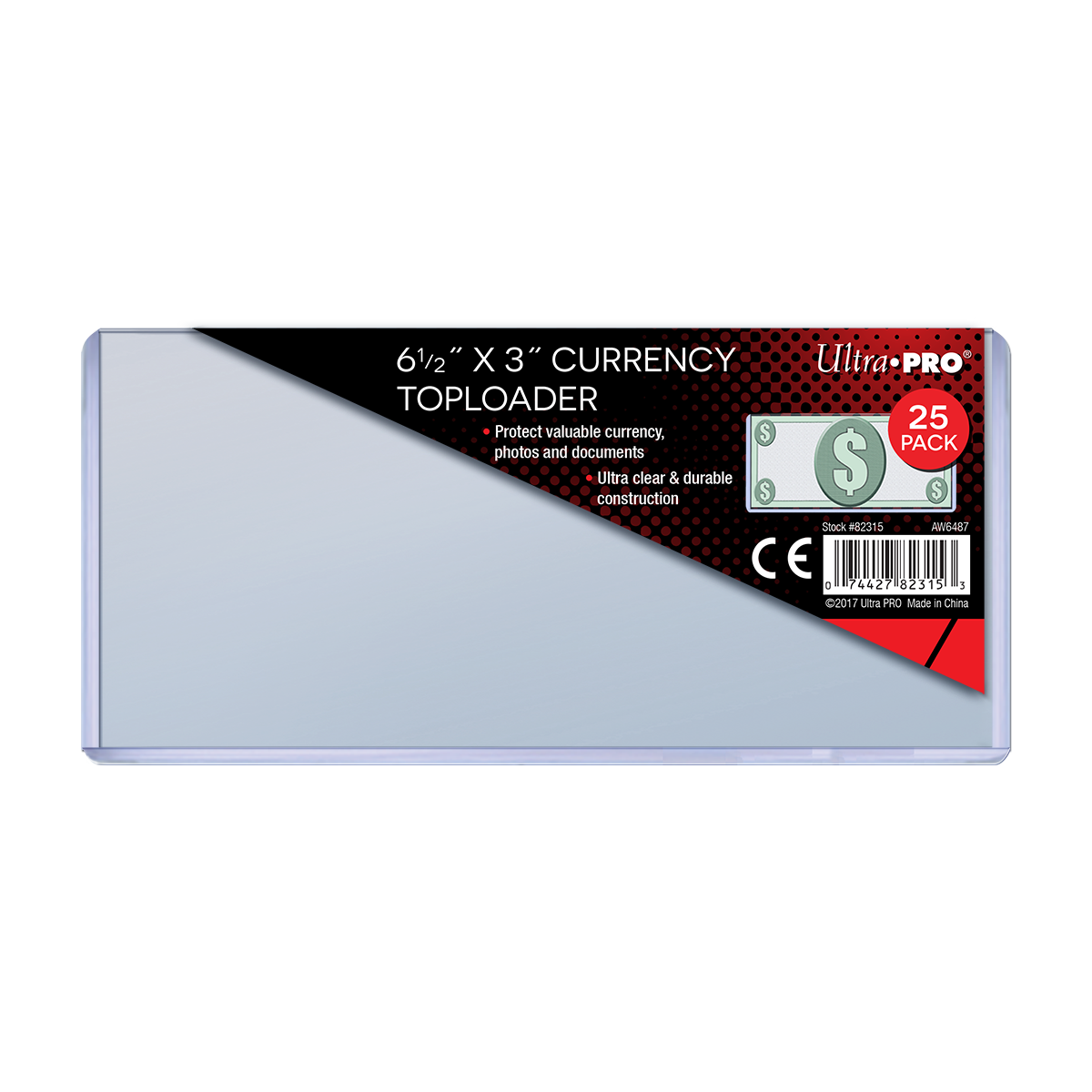 Ultra PRO 6.5" X 3" Currency Toploader (25)