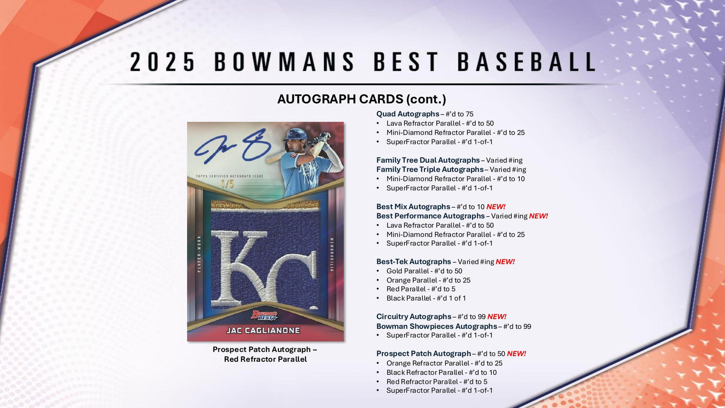Topps Bowman Best Baseball 2025 - Hobby Box