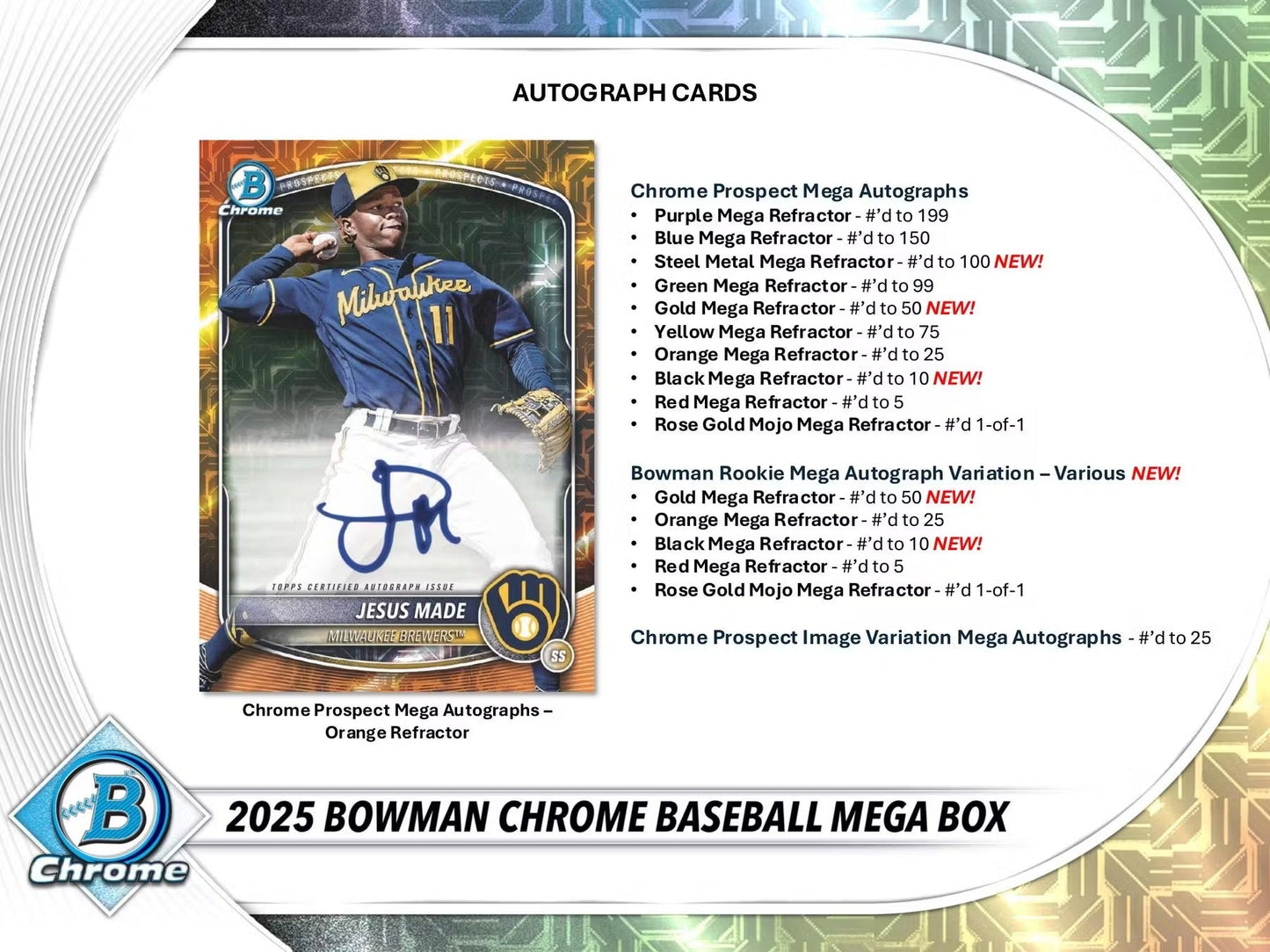Topps Bowman Chrome Baseball 2025 - Mega Box