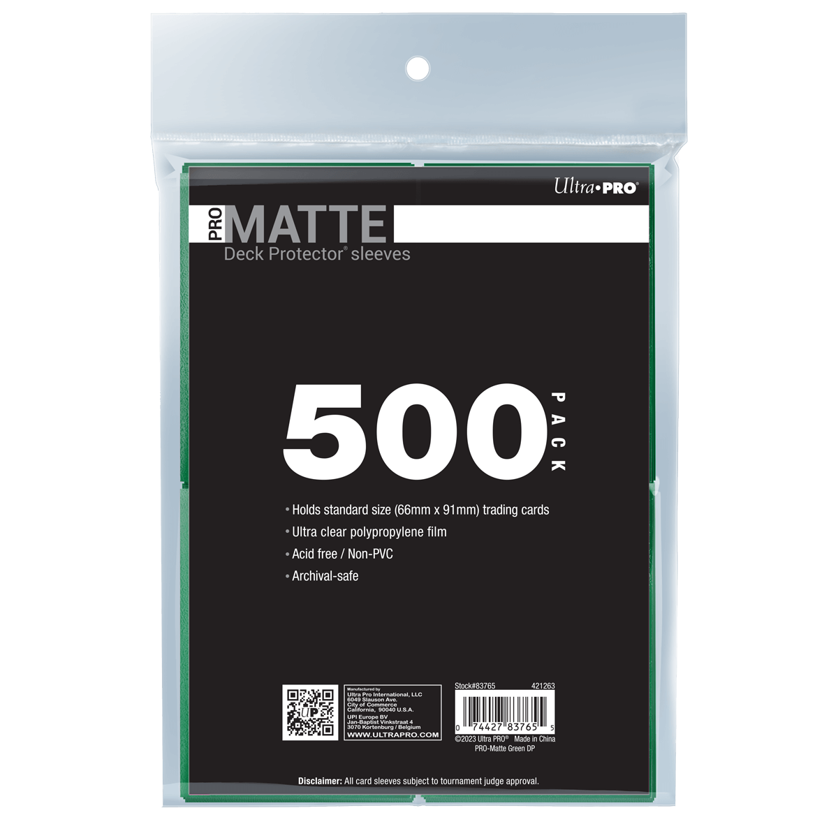 Ultra PRO PRO-Matte Standard Deck Protector Sleeves Bundle - Green (500)