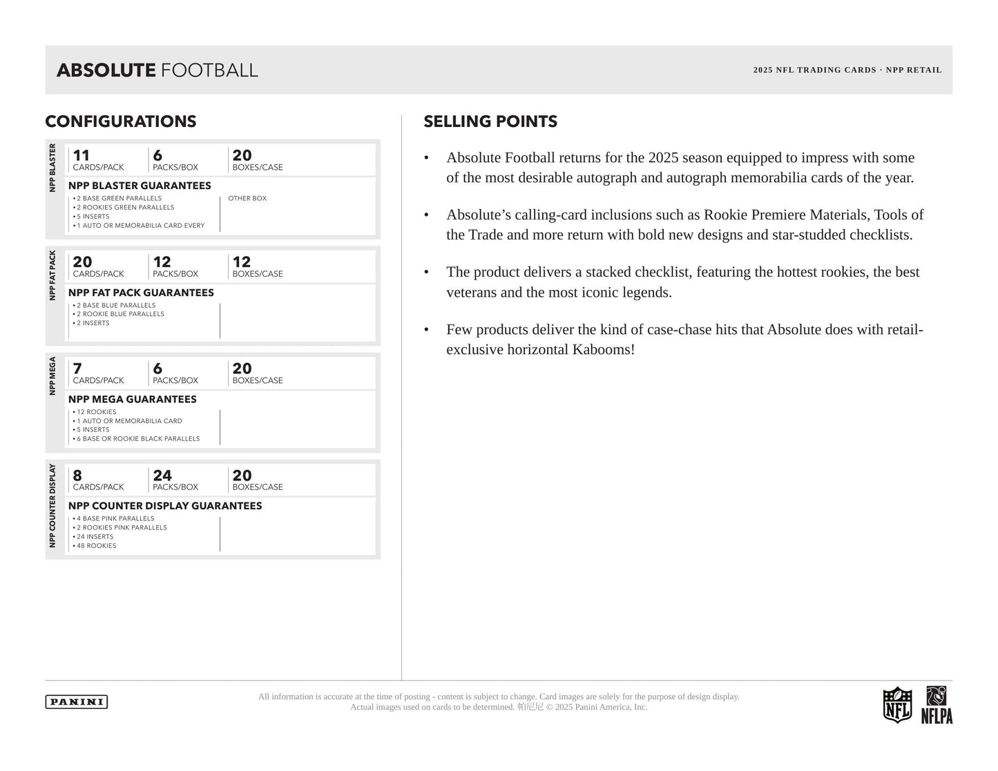Panini Absolute Football 2025 - Blaster Box
