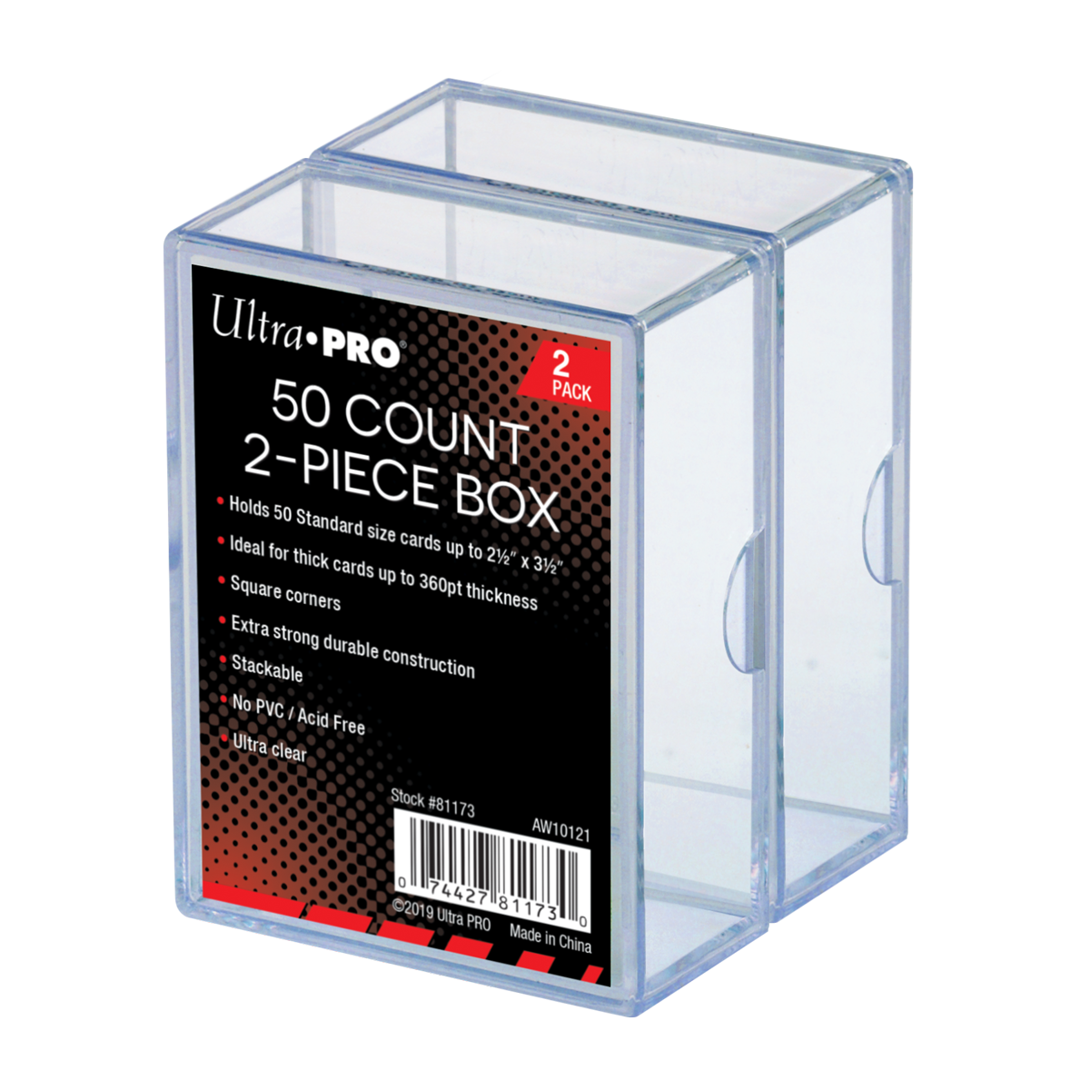 Ultra PRO 2-Piece 50 Count Clear Card Storage Box (2-pack)
