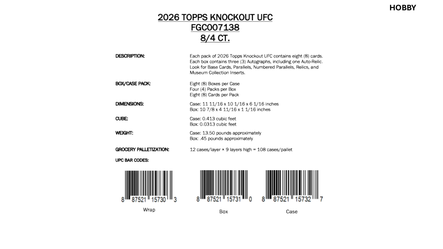 Topps UFC Knockout 2026 - Hobby Box