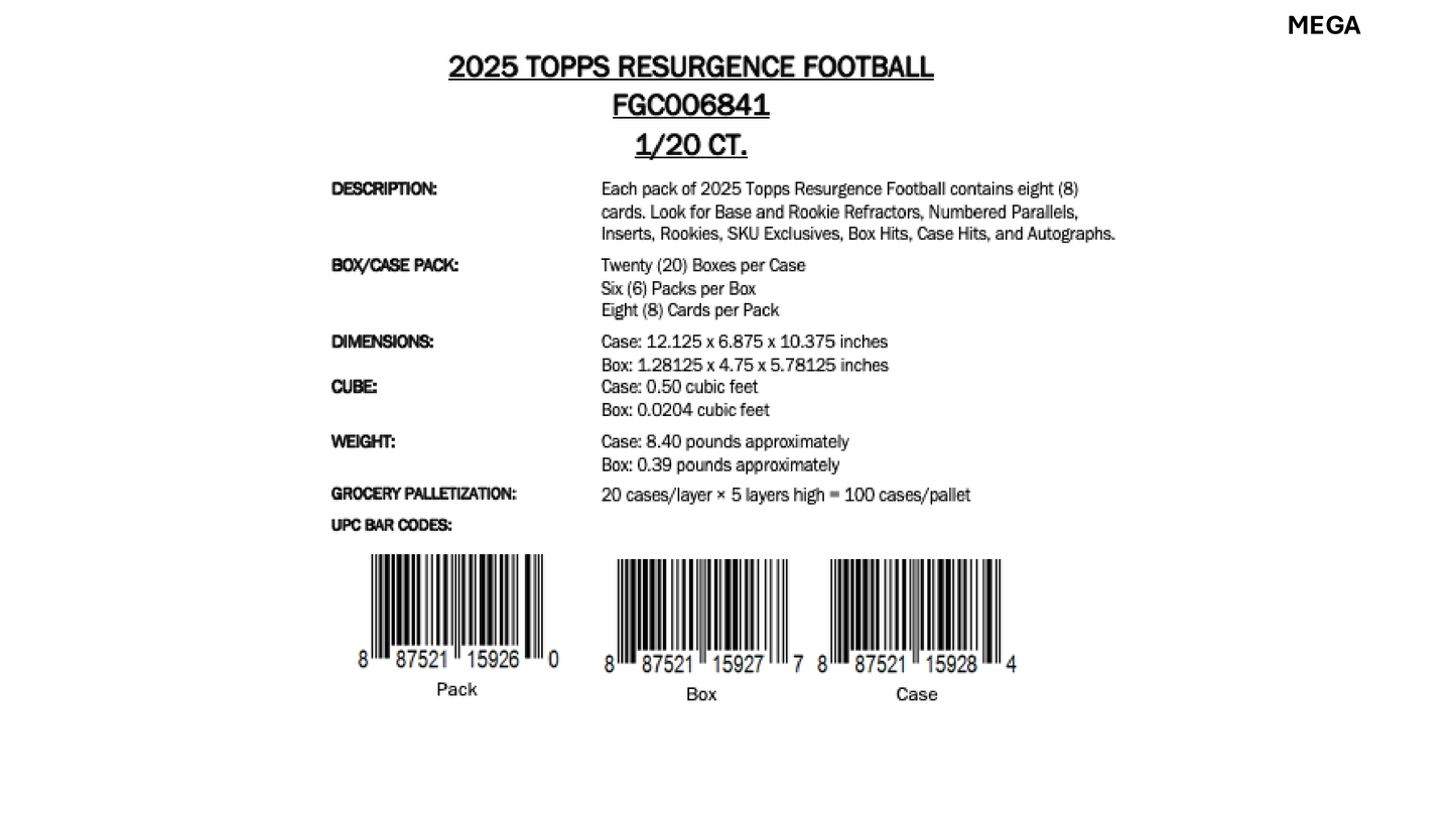 Topps Resurgence NFL Football 2025 - Hobby Box