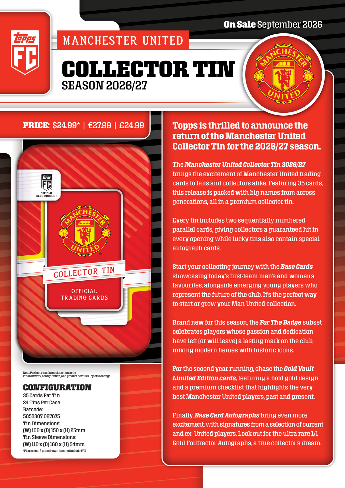 Topps Manchester United Collector Tin 2026/27