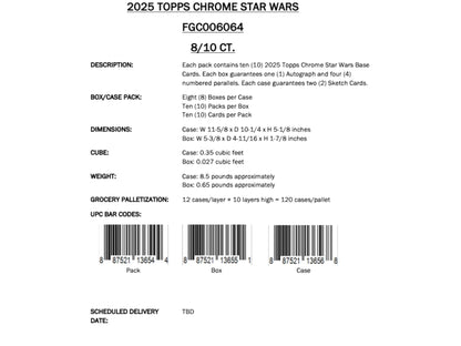 Topps Chrome Star Wars 2025 - Hobby Box