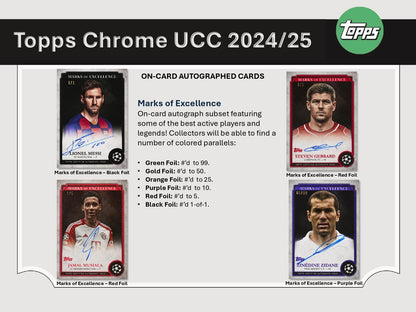 Topps Chrome UEFA Club Competitions 2024/25 - Hobby Box