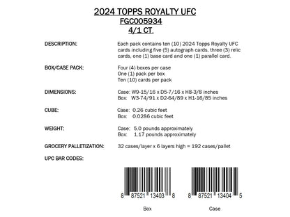 Topps Royalty UFC 2024 - Hobby Box