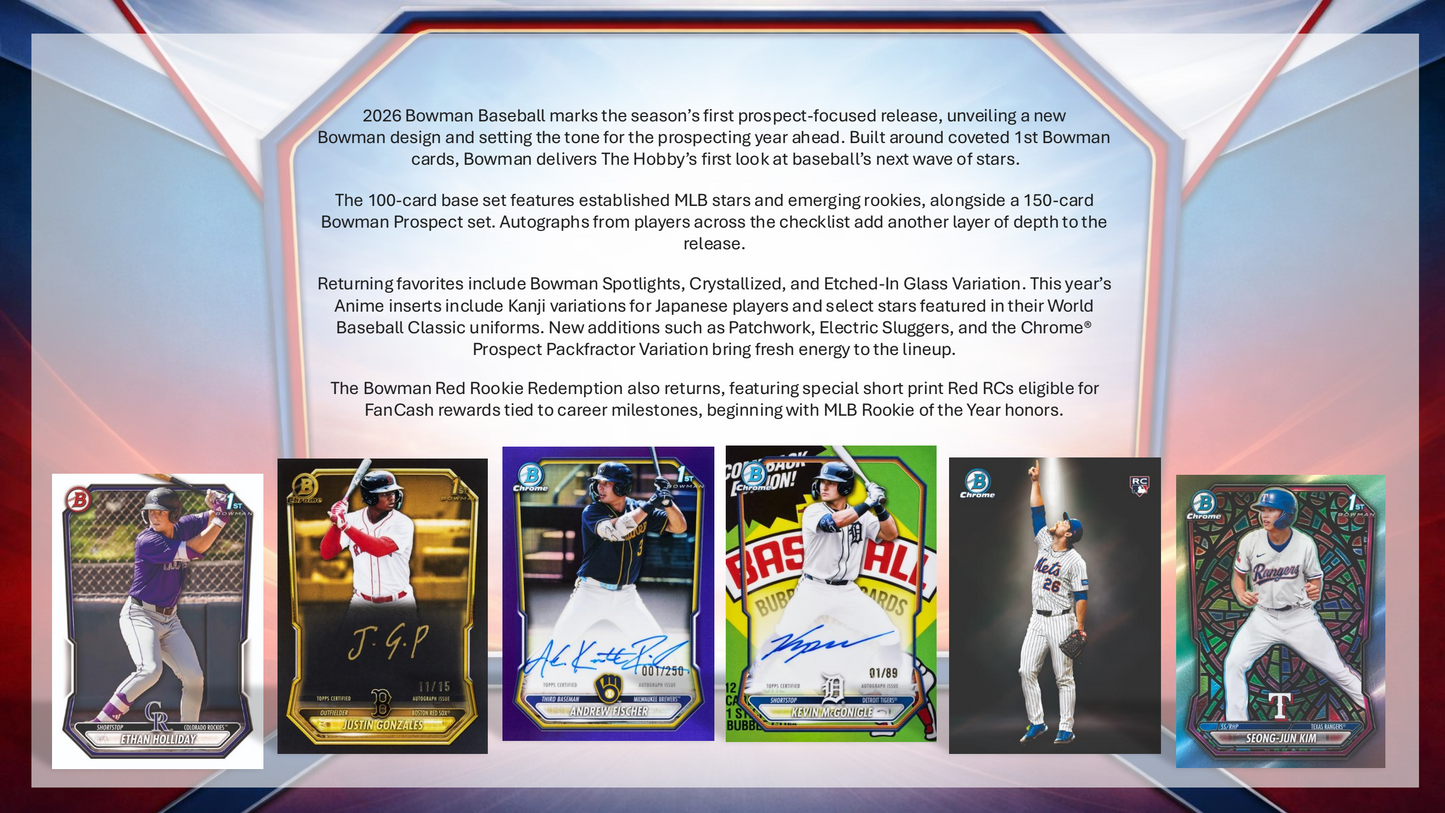 Topps Bowman Baseball 2026 - Mega Box