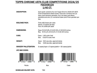 Topps Chrome UEFA Club Competitions 2024/25 - Value Box