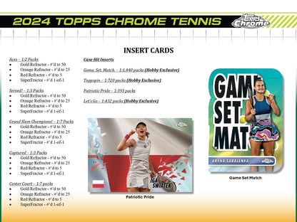 Topps Chrome Tennis 2024 - Hobby Box