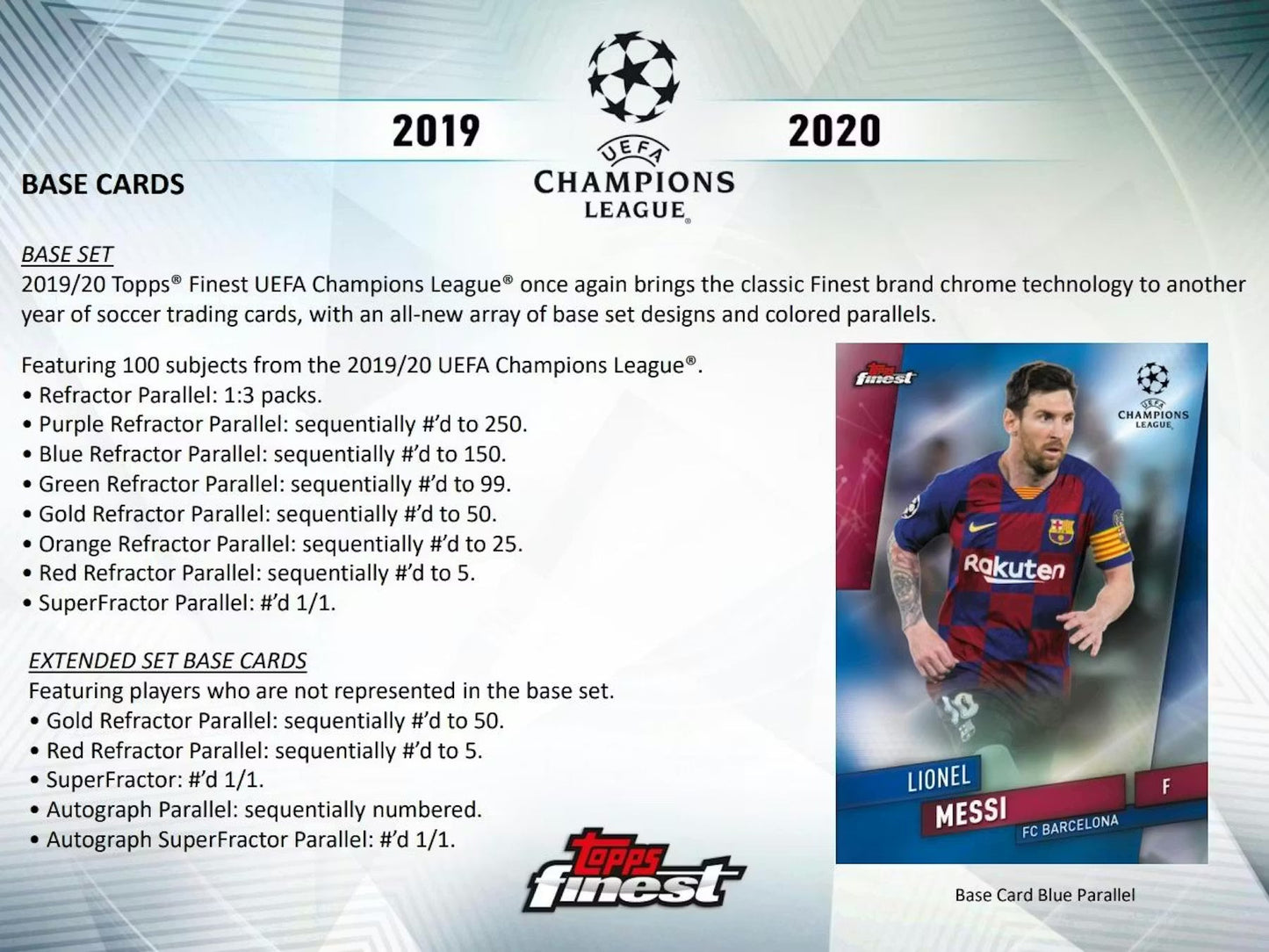 Topps Finest Champions League 2019/20 - Hobby Box