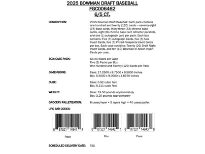 Topps Bowman Draft Baseball 2025 - Super Jumbo Box