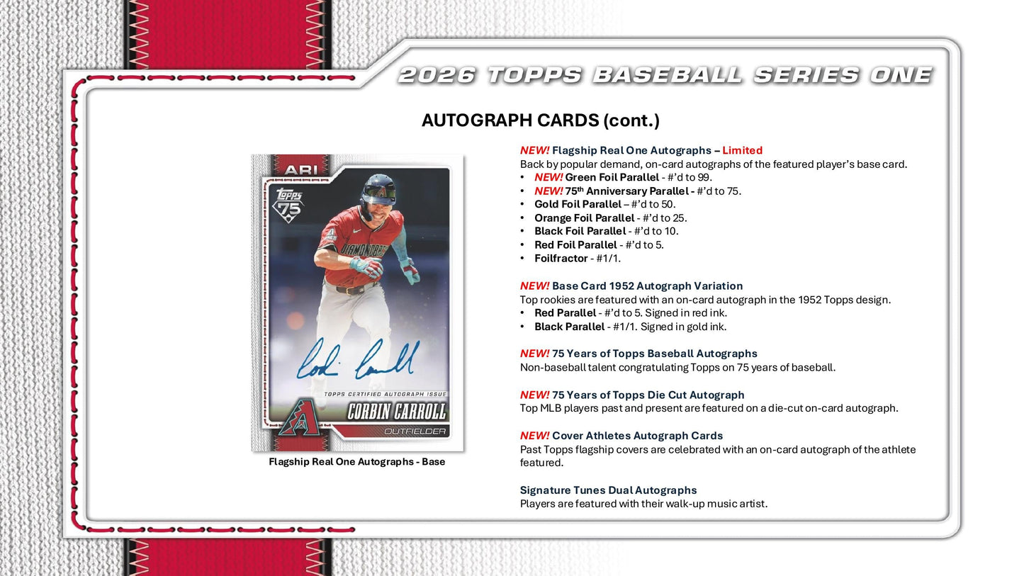 Topps MLB Baseball Series 1 2026 - Jumbo Box