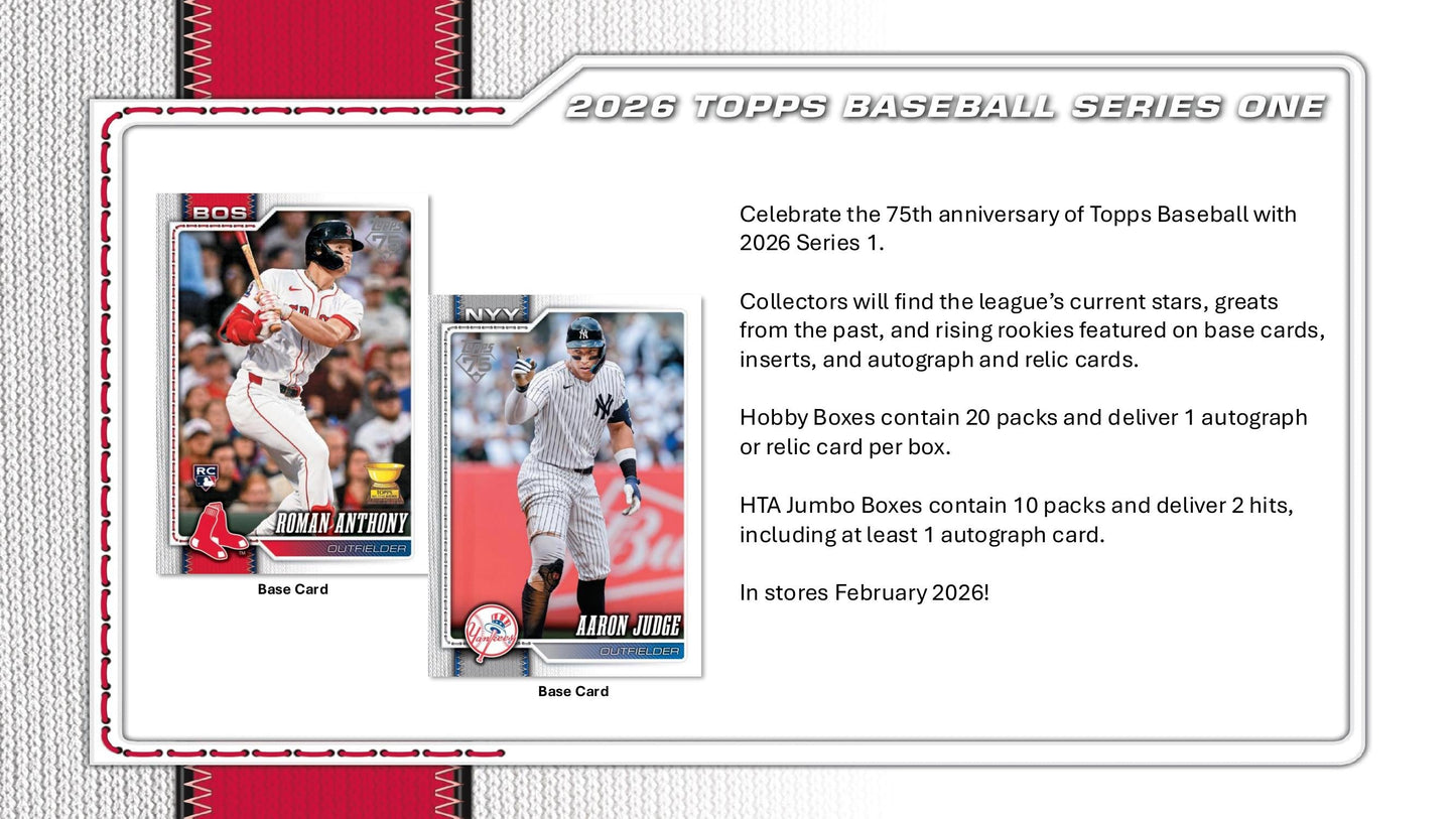 Topps MLB Baseball Series 1 2026 - Hobby Box