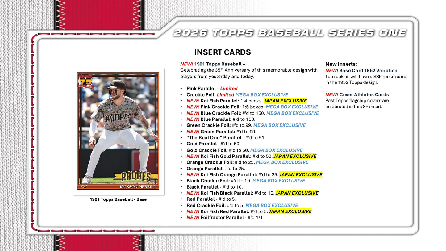 Topps MLB Baseball Series 1 2026 - Value Box
