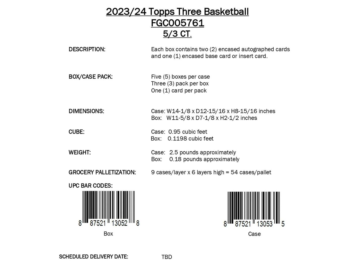 Topps Three Basketball 2023/24 - Hobby Box