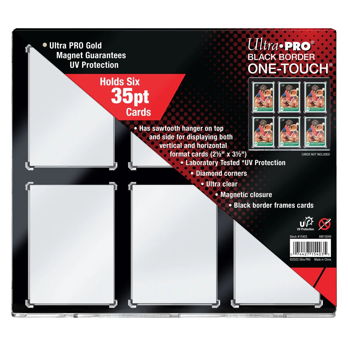 Ultra PRO 35PT 6-Card Black Border UV ONE-TOUCH Magnetic Holder