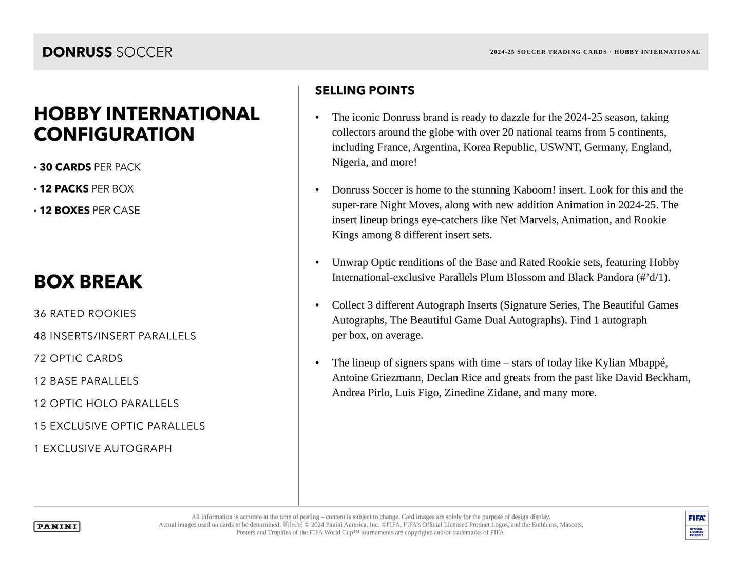 Panini Donruss Soccer 2024/25 - International Hobby Box