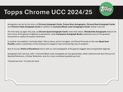 Topps Chrome UEFA Club Competitions 2024/25 - Jumbo Box
