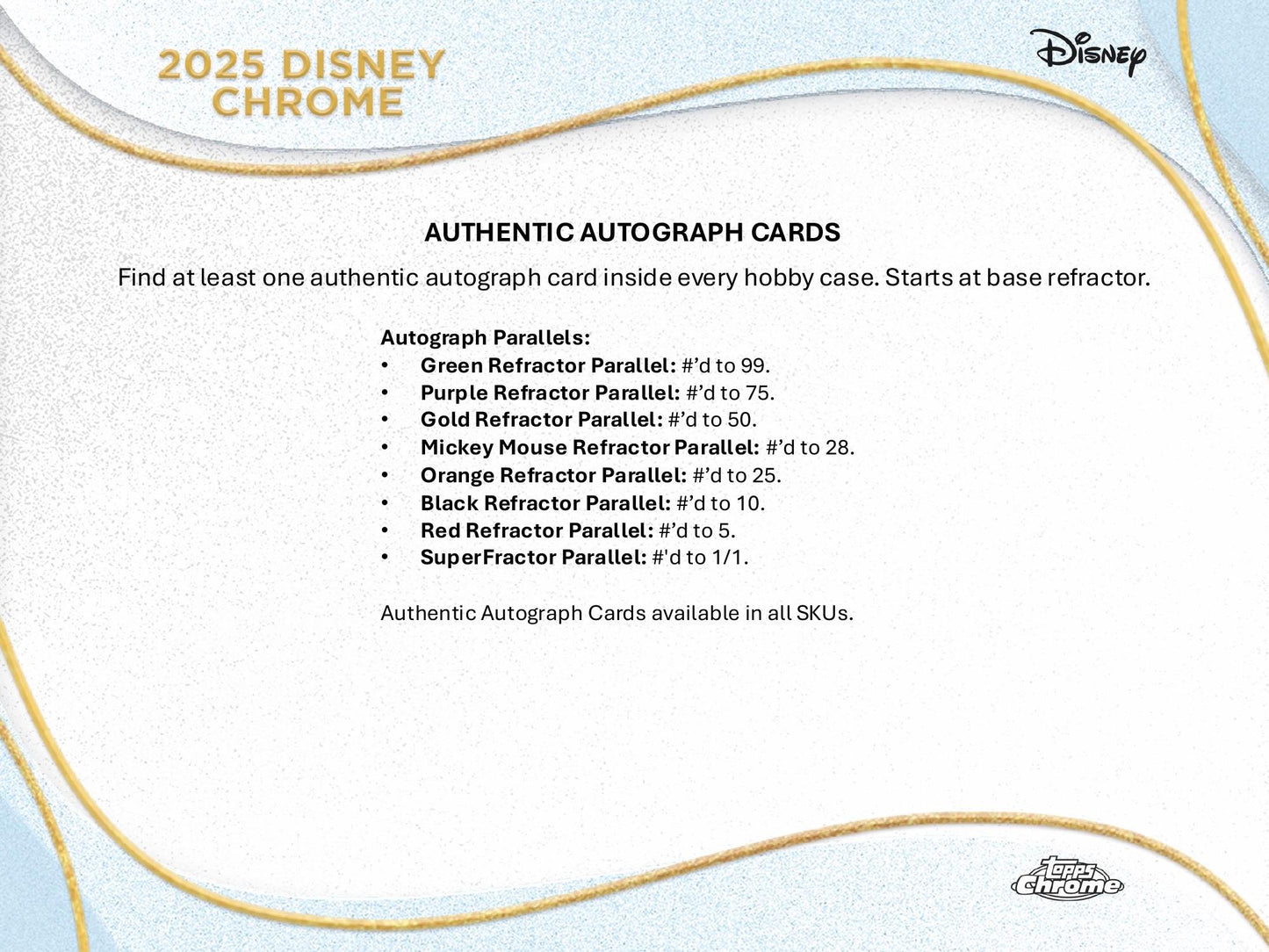 Topps Chrome Disney 2025 - Hobby Box