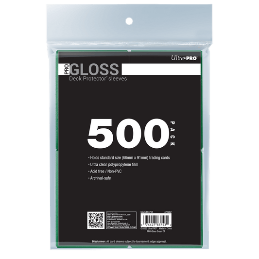Ultra PRO PRO-Gloss Standard Deck Protector Sleeves Bundle - Green (500)