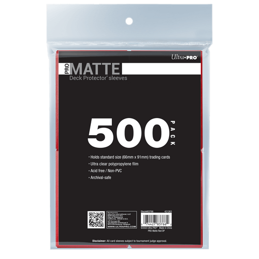 Ultra PRO PRO-Matte Standard Deck Protector Sleeves Bundle - Red (500)