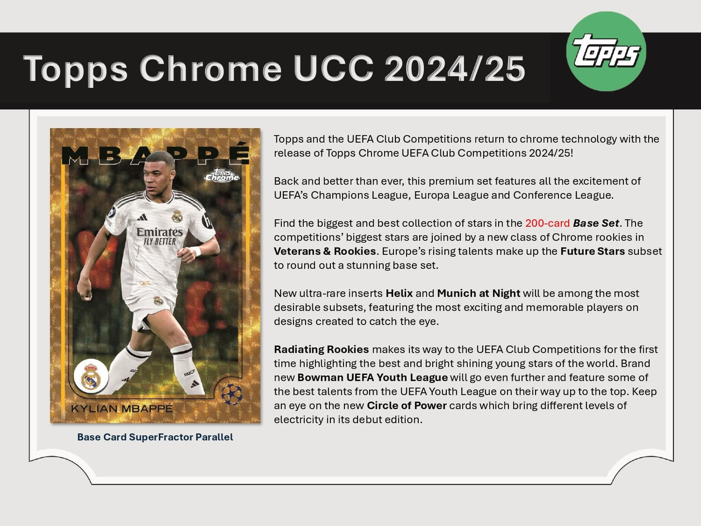 Topps Chrome UEFA Club Competitions 2024/25 - Hobby Box