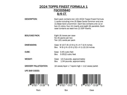 Topps Finest Formula 1 2024 - Hobby Box