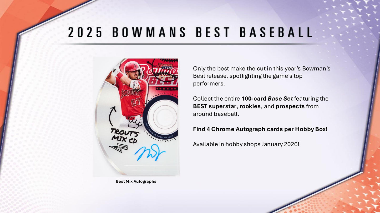 Topps Bowman Best Baseball 2025 - Hobby Box