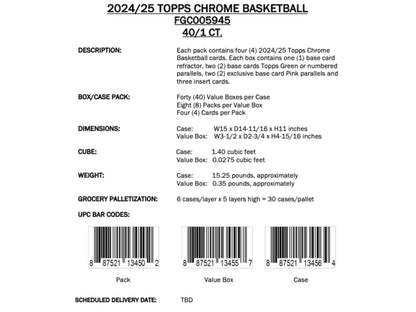 Topps Chrome Basketball 2024/25 - Value Box