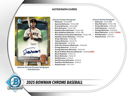 Topps Bowman Chrome Baseball 2025 - Hobby Box