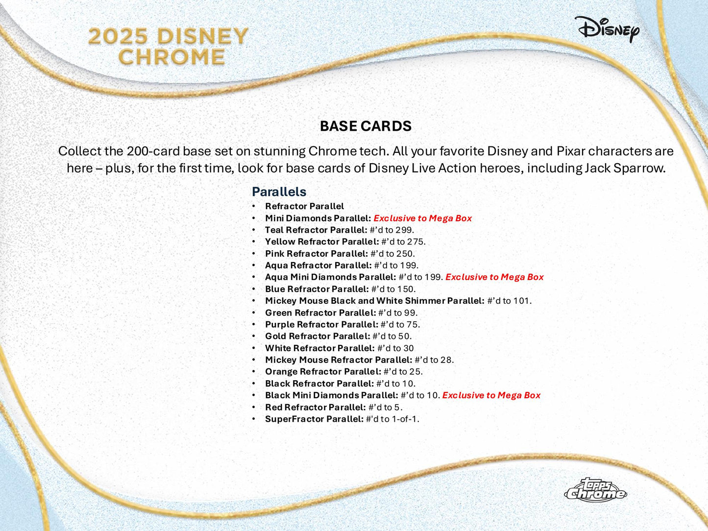 Topps Chrome Disney 2025 - Hobby Box