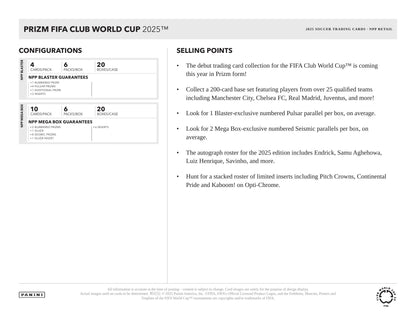 Panini Prizm Club World Cup 2025 - Blaster Box