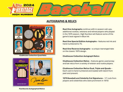 Topps Heritage High Number Baseball 2024 - Hobby Box