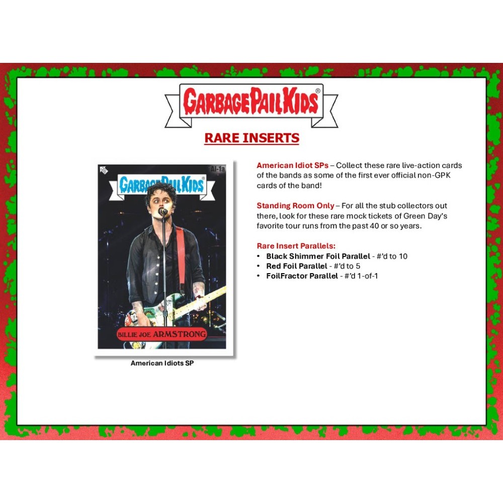 Topps Garbage Pail Kids Battle of the Bands - Green Day