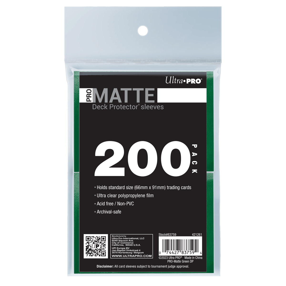 Ultra PRO PRO-Matte Standard Deck Protector Sleeves Bundle - Green (200)