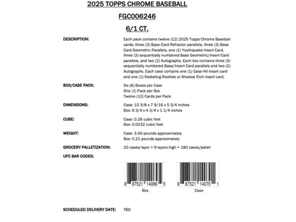 Topps Chrome Baseball 2025 - Breaker's Delight