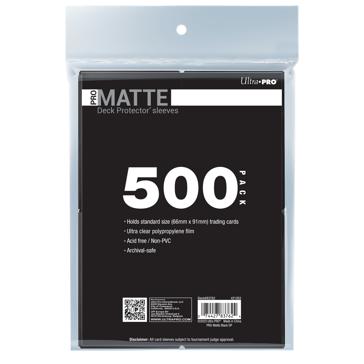 Ultra PRO PRO-Matte Standard Deck Protector Sleeves Bundle - Black (500)