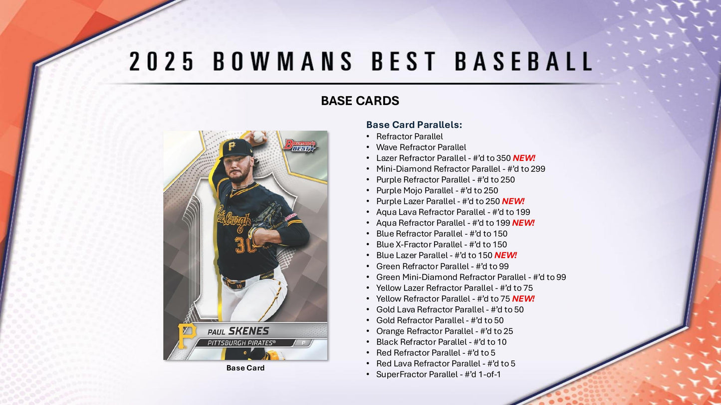 Topps Bowman Best Baseball 2025 - Hobby Box