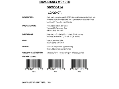 Topps Disney Wonder 2025 - Hobby Box