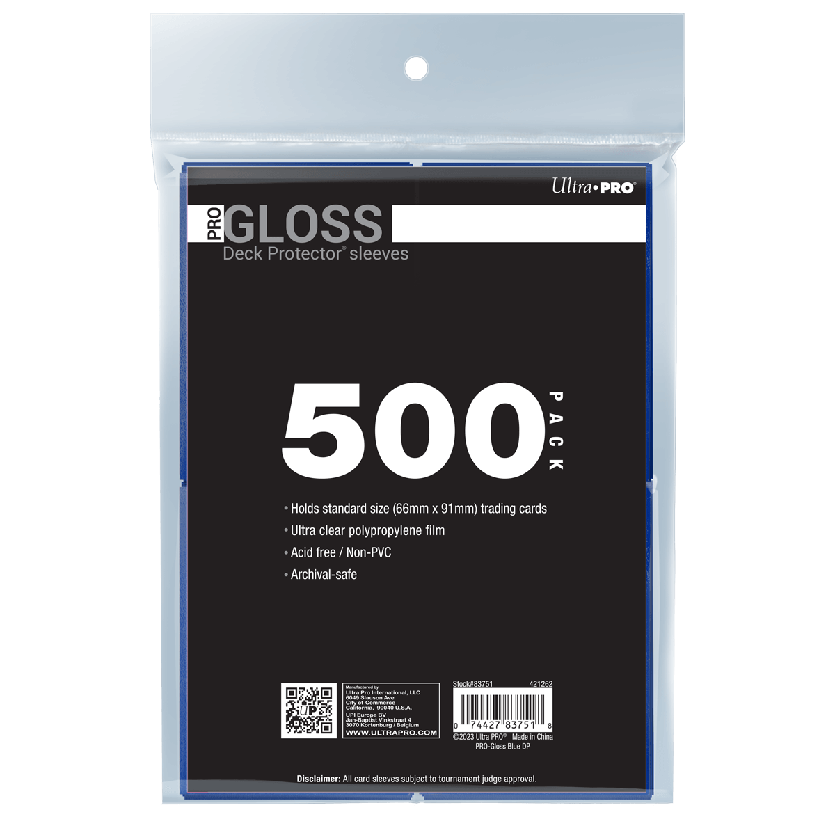 Ultra PRO PRO-Gloss Standard Deck Protector Sleeves Bundle - Blue (500)