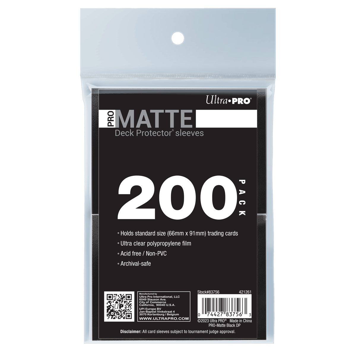 Ultra PRO PRO-Matte Standard Deck Protector Sleeves Bundle - Black (200)