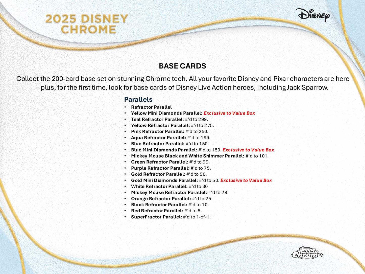 Topps Chrome Disney 2025 - Value Box