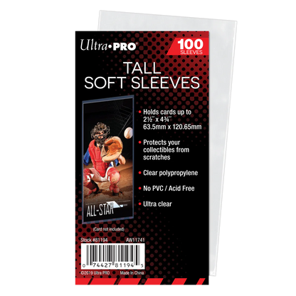 Ultra PRO 2.5" x 4.75" Tall Card Sleeves (100)