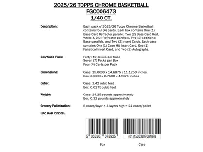 Topps Chrome Basketball 2025/26 - Value Box