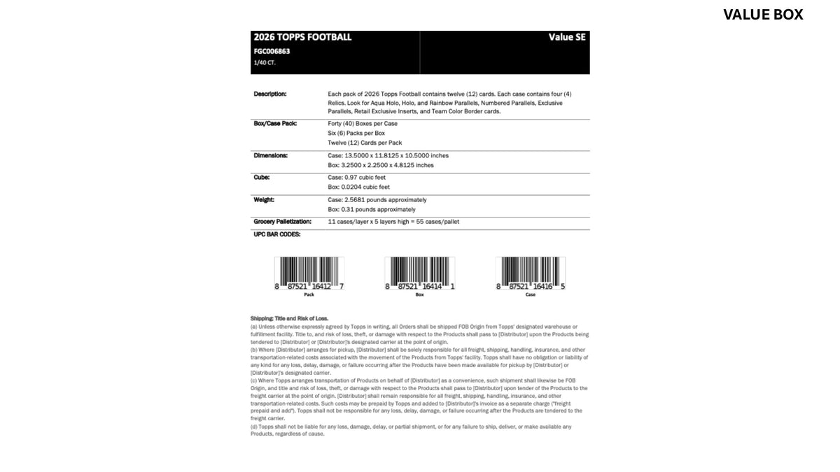 Topps NFL Football Flagship 2026 - Fat Pack
