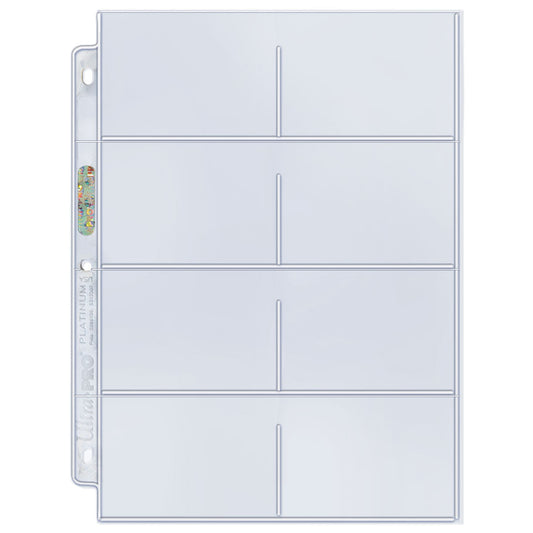 Ultra PRO 8-Pocket Platinum Page with 3.5" X 2.75" Pockets (100)